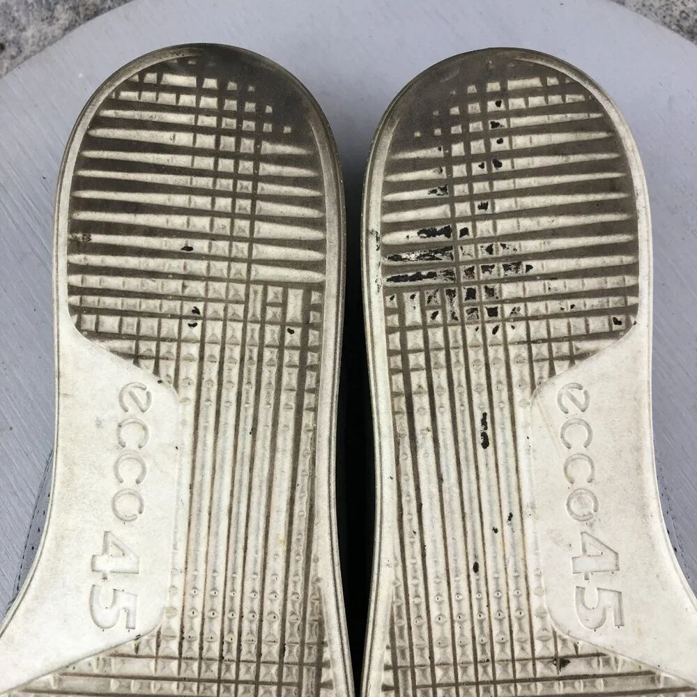 Ecco Men's Size 11-11.5 Cathum 2.0 Slip On Grey Leather Suede Loafers Shoes